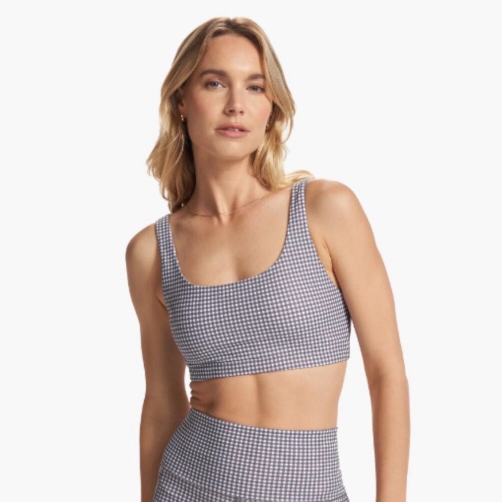 Vuori gray gingham Daily Sports Bra, size large, excellent condition